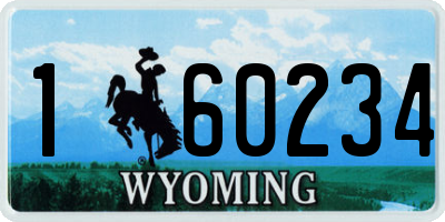 WY license plate 160234