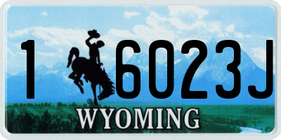 WY license plate 16023J
