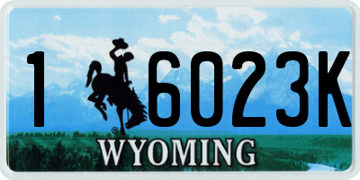 WY license plate 16023K