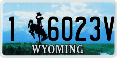 WY license plate 16023V