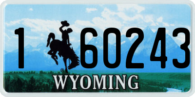 WY license plate 160243