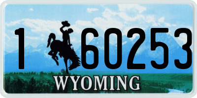 WY license plate 160253
