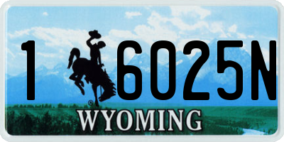 WY license plate 16025N