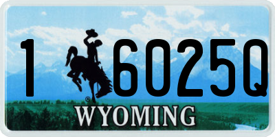 WY license plate 16025Q