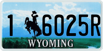 WY license plate 16025R