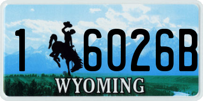 WY license plate 16026B