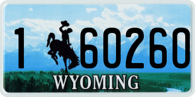 WY license plate 16026O