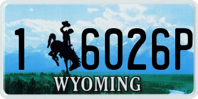 WY license plate 16026P