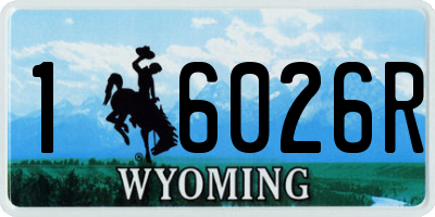 WY license plate 16026R