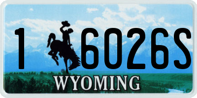 WY license plate 16026S