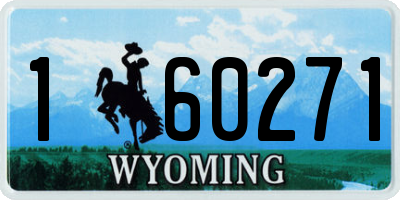 WY license plate 160271