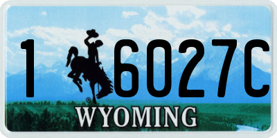 WY license plate 16027C