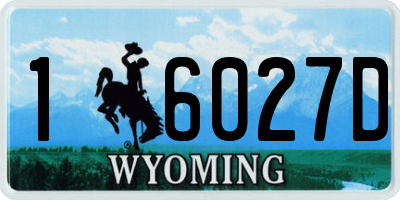 WY license plate 16027D