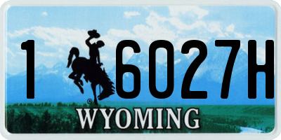 WY license plate 16027H