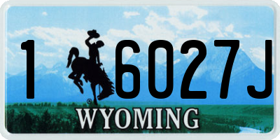 WY license plate 16027J