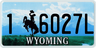 WY license plate 16027L