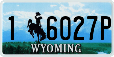 WY license plate 16027P