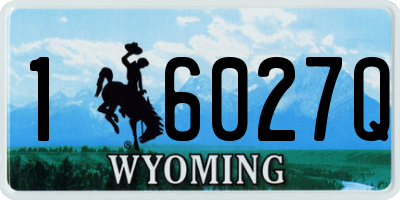 WY license plate 16027Q