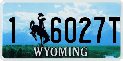 WY license plate 16027T