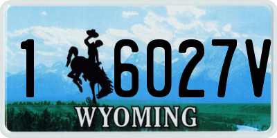 WY license plate 16027V