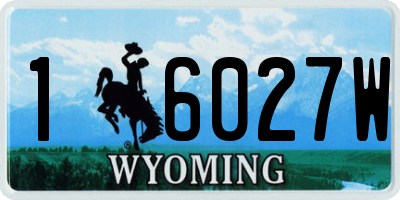 WY license plate 16027W