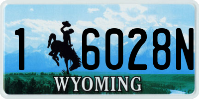 WY license plate 16028N