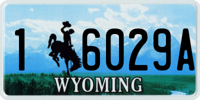 WY license plate 16029A