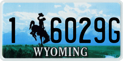 WY license plate 16029G
