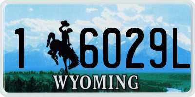 WY license plate 16029L