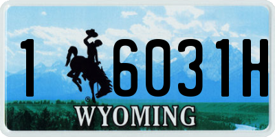 WY license plate 16031H