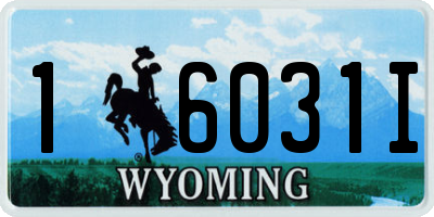 WY license plate 16031I