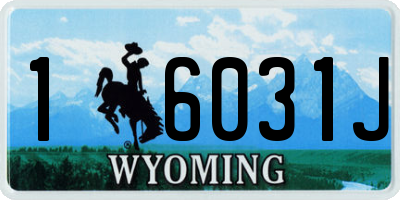WY license plate 16031J