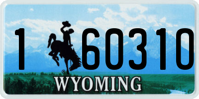 WY license plate 16031O