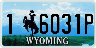 WY license plate 16031P