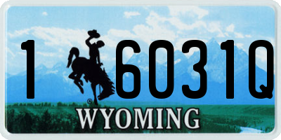 WY license plate 16031Q