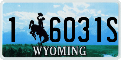 WY license plate 16031S