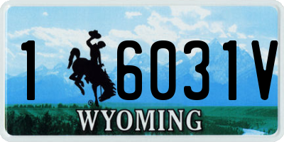 WY license plate 16031V