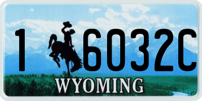 WY license plate 16032C