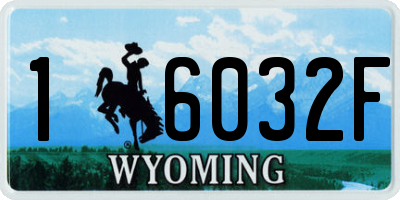 WY license plate 16032F