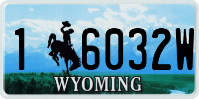 WY license plate 16032W