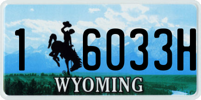 WY license plate 16033H