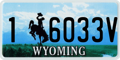WY license plate 16033V