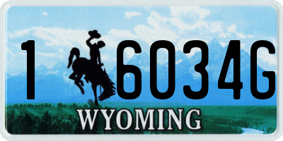 WY license plate 16034G