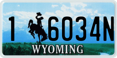WY license plate 16034N