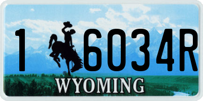 WY license plate 16034R