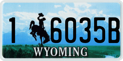 WY license plate 16035B