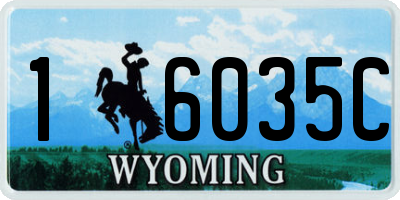 WY license plate 16035C