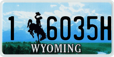 WY license plate 16035H