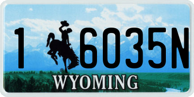 WY license plate 16035N