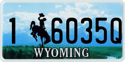 WY license plate 16035Q